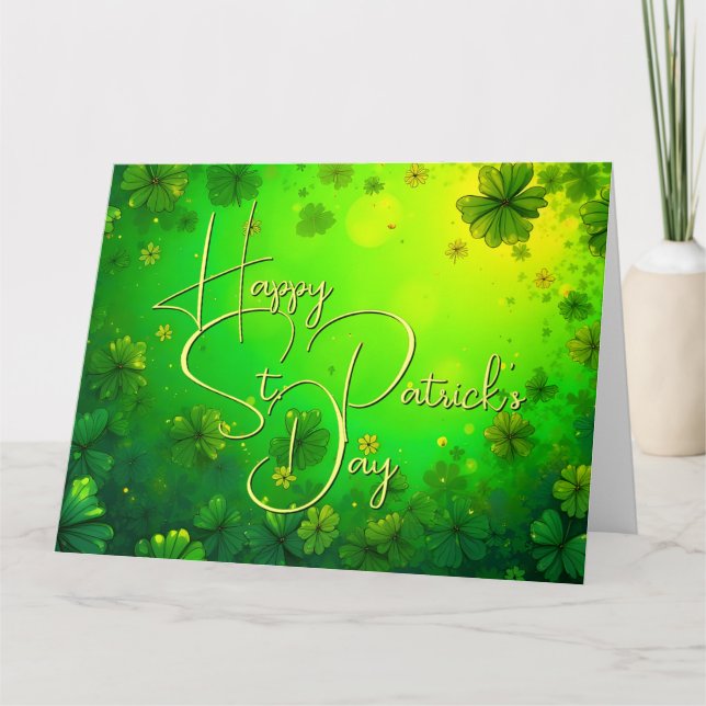 Festive St. Patrick’s Day Greetings Card (Front)