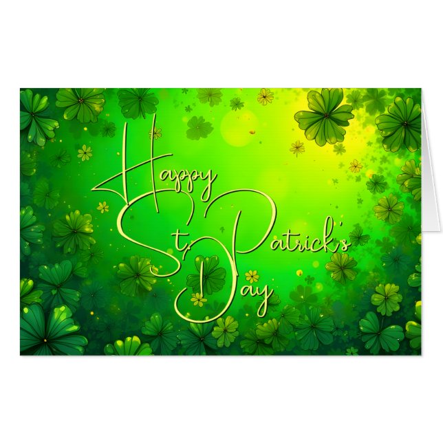 Festive St. Patrick’s Day Greetings Card (Front Horizontal)