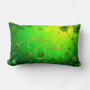 Festive St. Patrick’s Day Greetings Lumbar Pillow