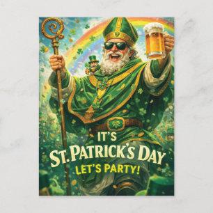 Festive St. Patrick's Day Party Illustration Postcard