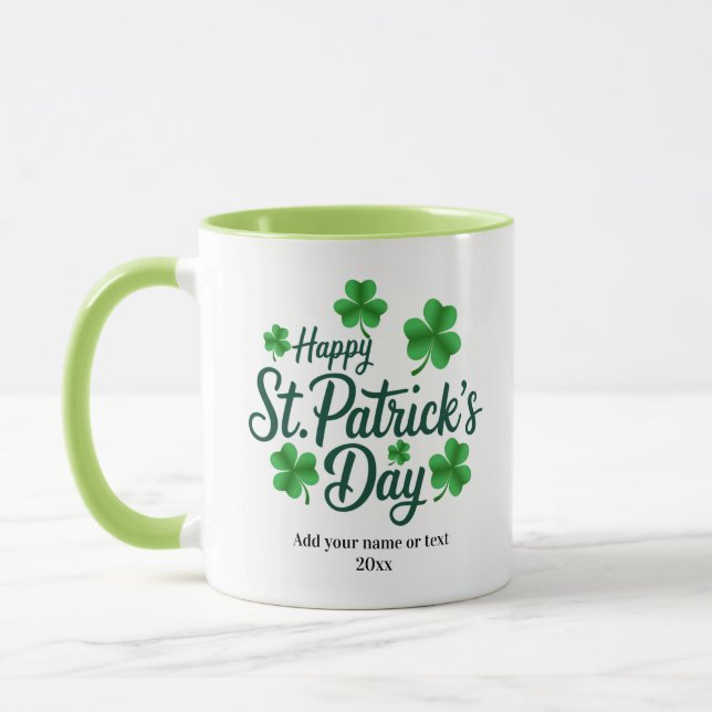 Festive St. Patrick's Day with Shamrock Border Mug (Left)