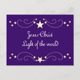 Festive star border postcard