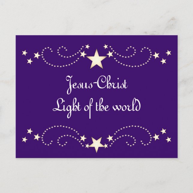 Festive star border postcard (Front)