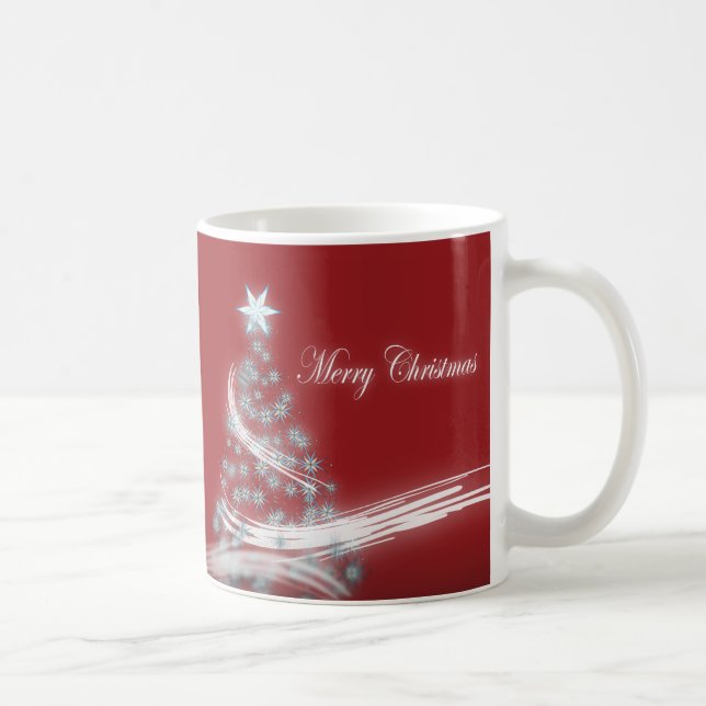Festive Star Chic Christmas Evergreen Coffee Mug (Right)