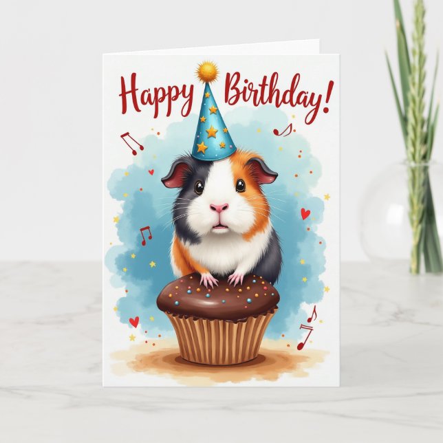 Festive Star Hat Birthday Card (Front)