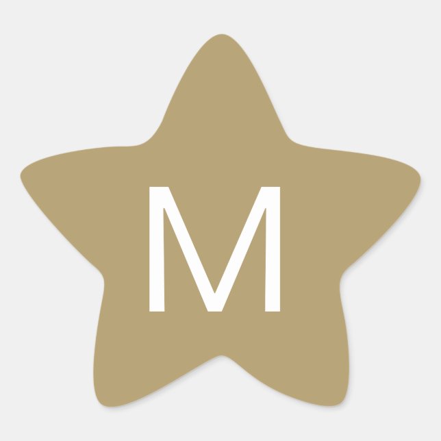 Festive Star Initial Sticker (Front)