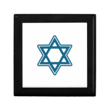Festive Star of David Wooden Jewelry Keepsake Box