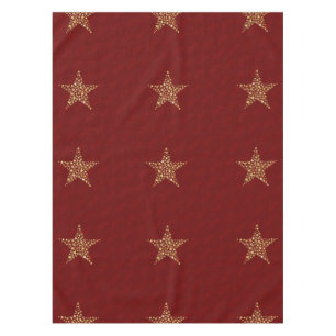 FESTIVE STARS Christmas Holiday Blessings RED Tablecloth