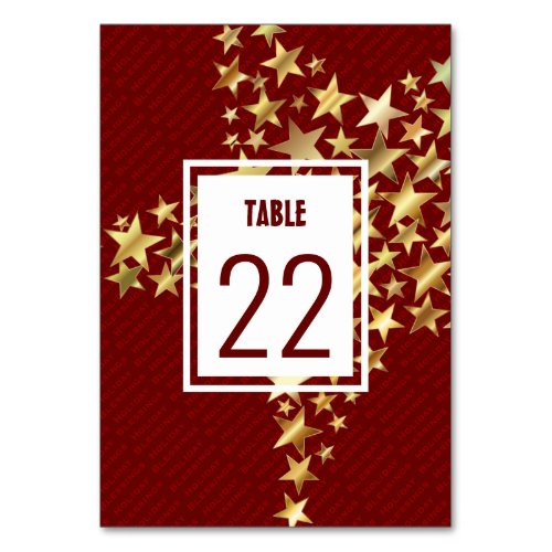 FESTIVE STARS Holiday Blessings Customizable White Table Number