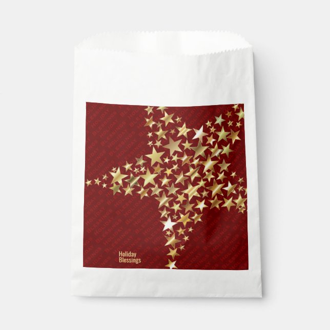 FESTIVE STARS Holiday Blessings Party Favor Bag (Front)
