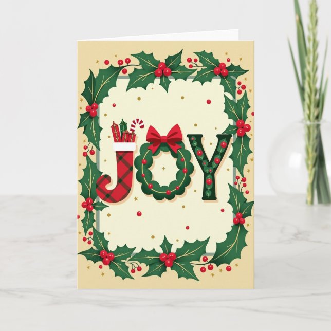 Festive Stocking Christmas Card (Front)