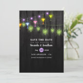 Festive String Lights Cinco de Mayo Fiesta Wedding Save The Date (Standing Front)
