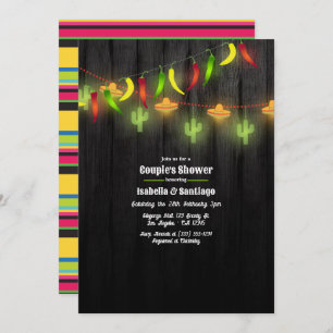 Festive String Lights Fiesta Couple's Shower Invitation