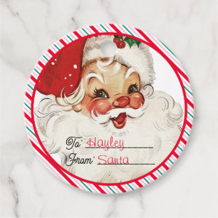 Festive Stripe From Santa Gift Favor Tags