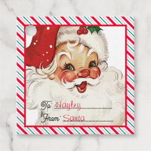 Festive Stripe From Santa Gift Favor Tags