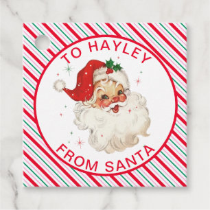 Festive Stripe From Santa Gift Favor Tags
