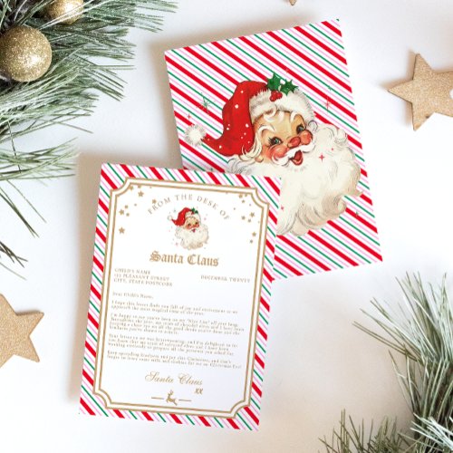 Festive Stripe Letter From Santa Invitation