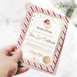 Festive Stripe Nice List Certificate Foil Card<br><div class="desc">Spark joy and excitement for your little one in the lead-up to Christmas with our personalised official Nice List Member certificate. Customize the certificate to make your little one feel like Santa has personally approved them. All of the text (except the gold seal) is fully editable and can be customized...</div>
