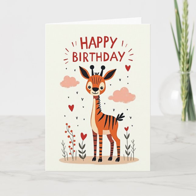 Festive Striped Creature Card (Front)