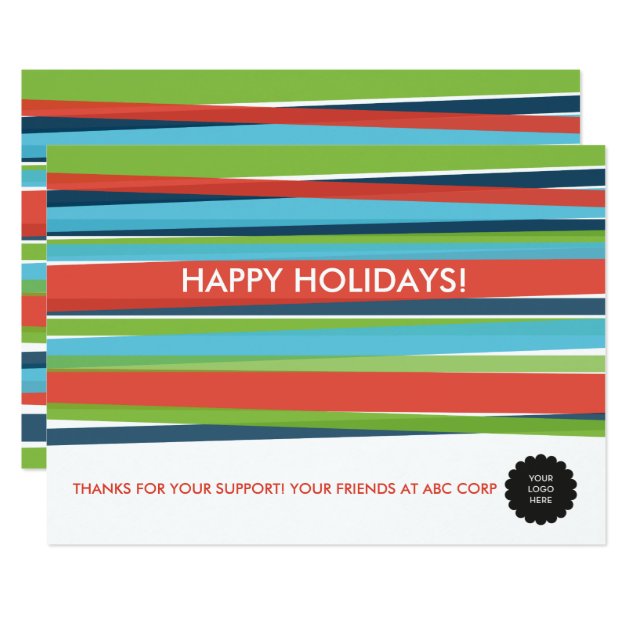 Festive Stripes Flat Invitation