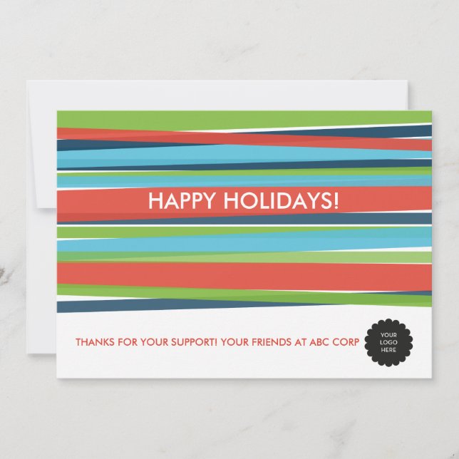 Festive Stripes Flat Invitation (Front)