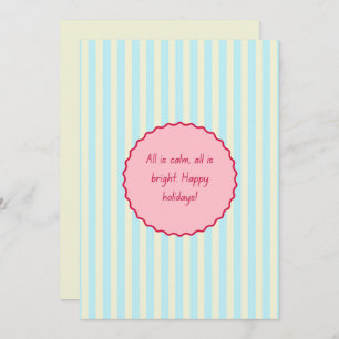 Festive Stripes Gift Card with Happy Holiday Quote