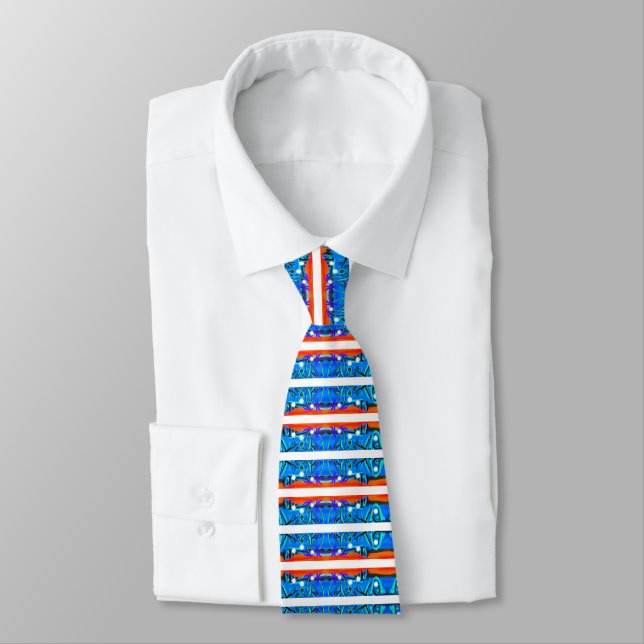 Festive stripes neck tie (Tied)