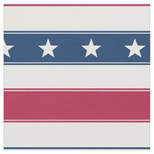 Festive Stripes & Stars (medium scale horizontal) Fabric