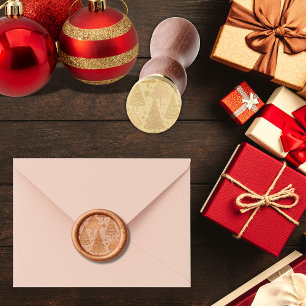Festive Stylish Gold Christmas Tree Wax Seal Stamp