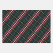 Festive Stylish Multi-Colored Plaid Patterns Wrapping Paper Sheets (Front 3)