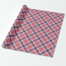 Festive Stylish Red White & Blue Tartan Pattern 