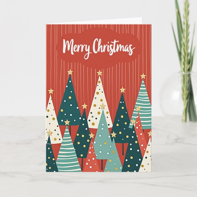 Festive Stylized Forest Card (Front)