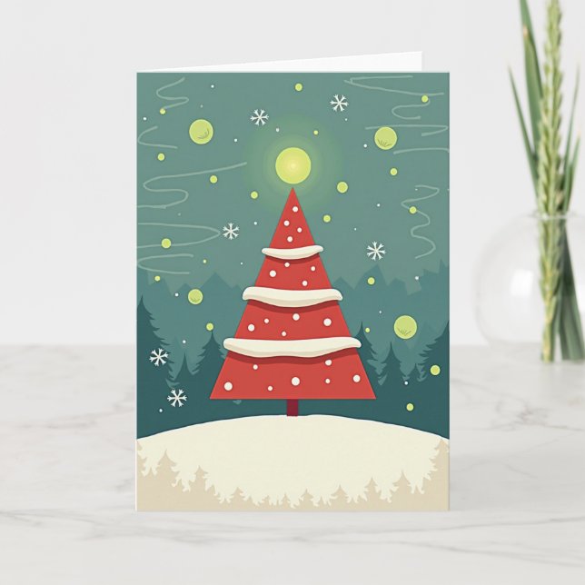 Festive Stylized Tree Card (Front)