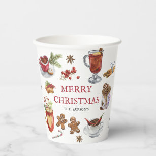 Festive Sweet Treats Merry Christmas Tableware Paper Cups