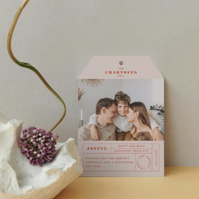 Festive Tag Flat Holiday Card (Creator Uploaded)