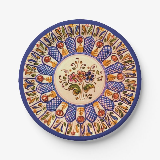 Festive Talavera Cinco Paper Plates (Front)