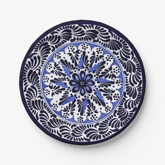 Festive Talavera Cuatro Paper Plates (Front)
