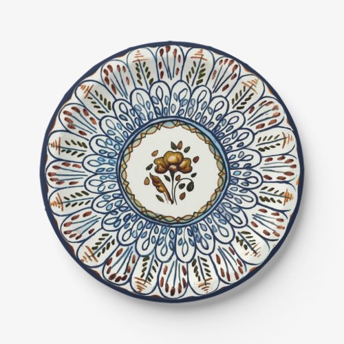 Festive Talavera Dos Paper Plates