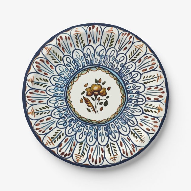 Festive Talavera Dos Paper Plates (Front)