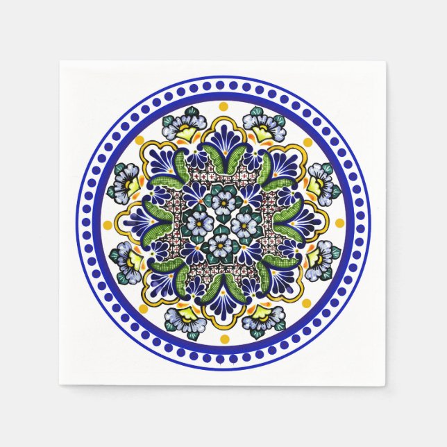 Festive Talavera Siete Napkins (Front)