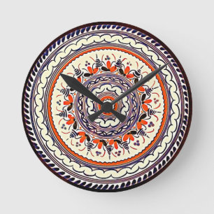Festive Talavera Uno Round Clock