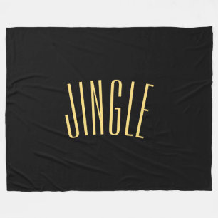 Festive Tall Slender JINGLE Text Black Background Fleece Blanket