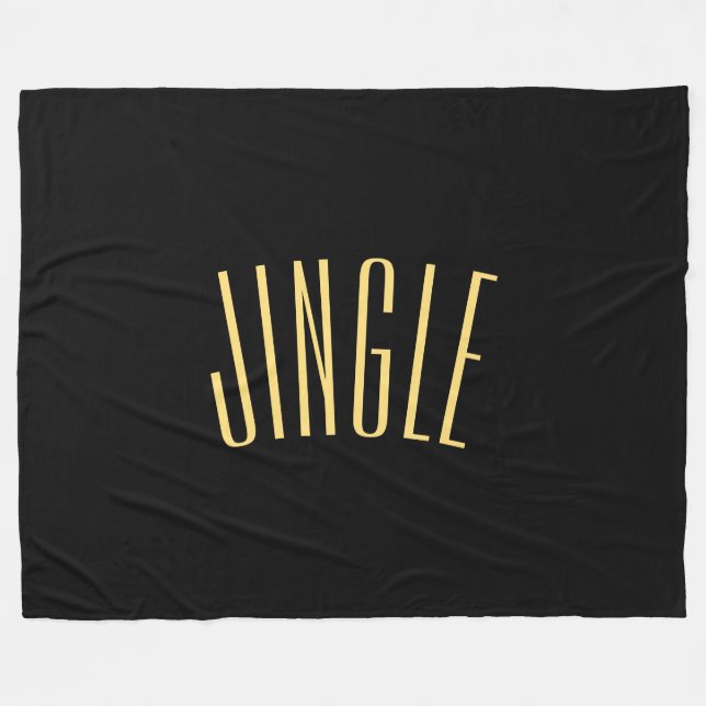 Festive Tall Slender JINGLE Text Black Background Fleece Blanket (Front (Horizontal))