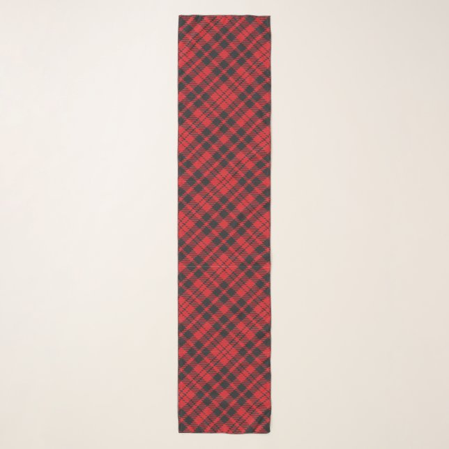 Festive Tartan Plaid Chiffon Scarf (Front)