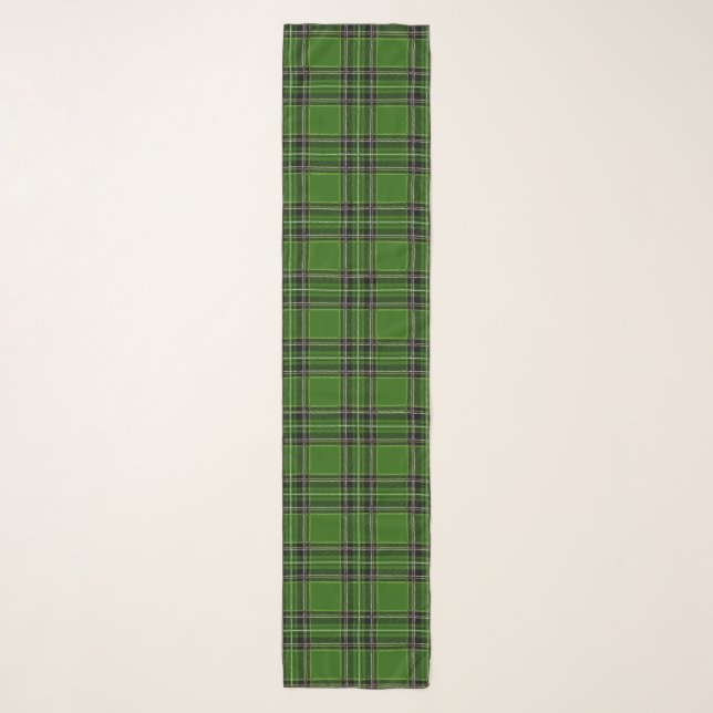 Festive Tartan Plaid Chiffon Scarf (Front)