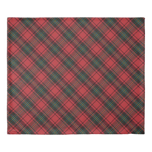 Festive Tartan Plaid Christmas Holiday Red  Duvet Cover (Front)