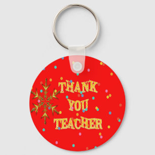 Festive Thank You Teacher Keychain