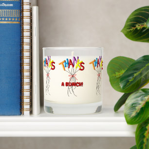 Festive "Thanks" A Bunch Spelled by Balloons Gift Scented Candle