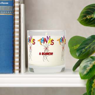 Festive "Thanks" A Bunch Spelled by Balloons Gift Scented Candle