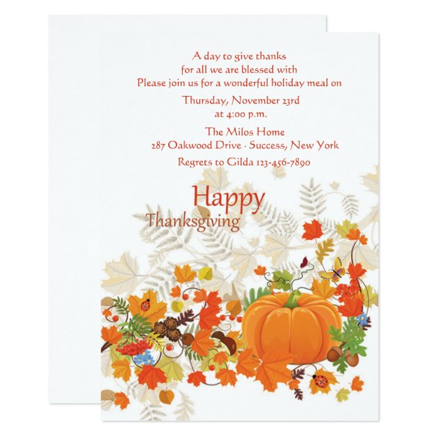 Festive Thanks Thanksgiving Invitation